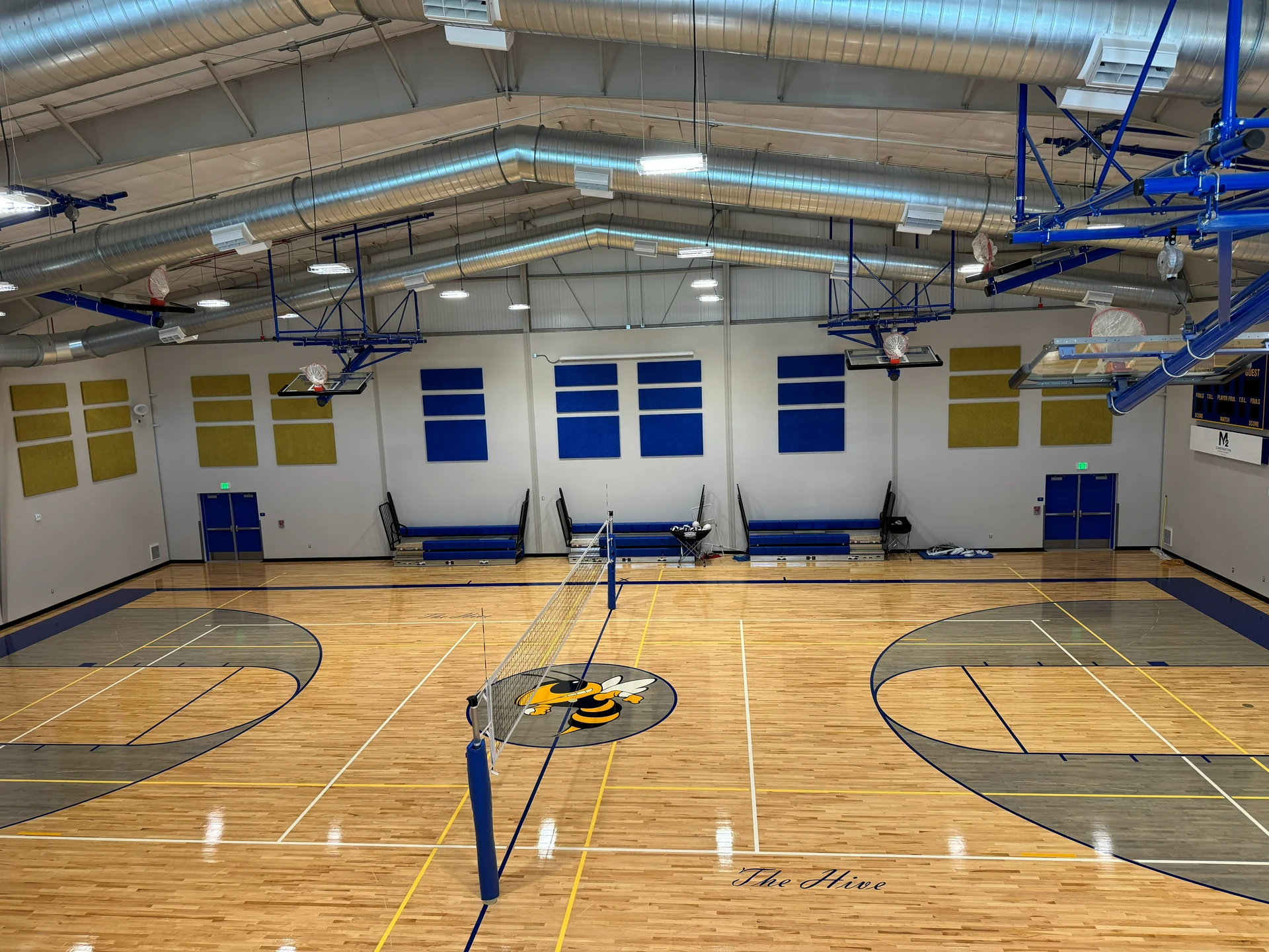 Commercial gymnasium high bay LED lighting installation in Ontario, OR by Campbell Electric