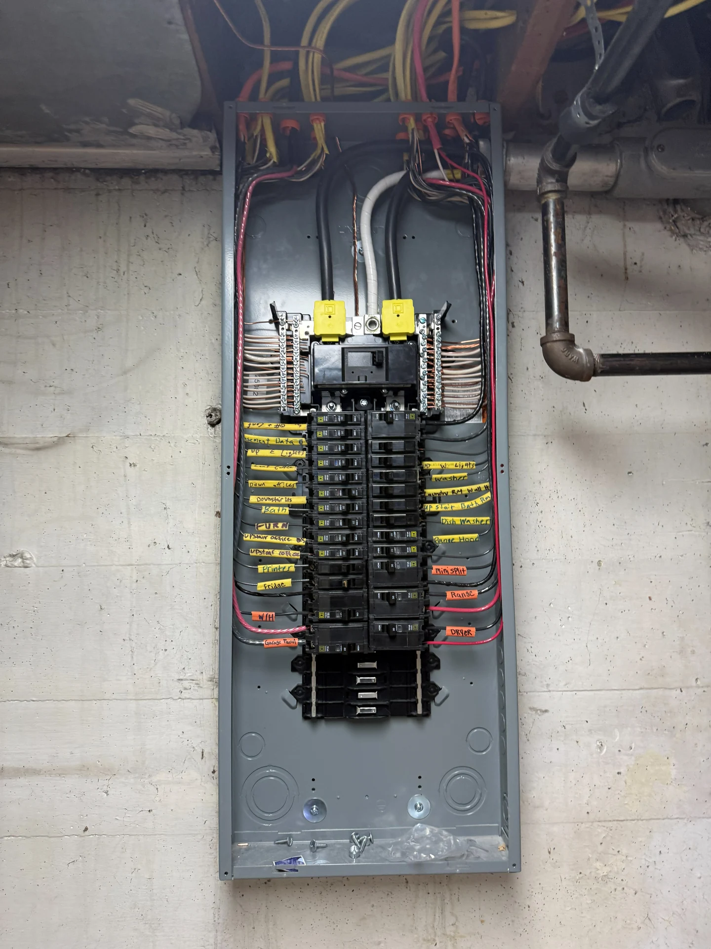 Residential electrical panel upgrade labeled circuit breaker wiring in Ontario, OR by Campbell Electric