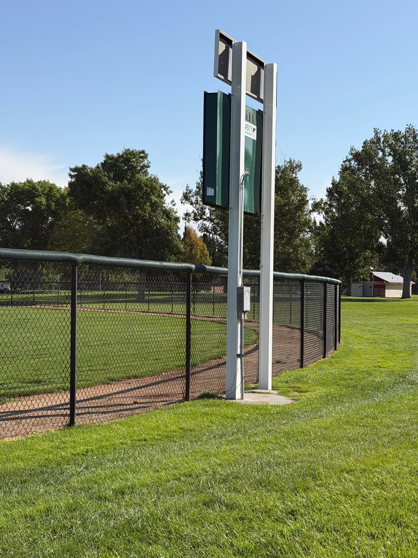 Sports field scoreboard power conduit and disconnect installation in Ontario, OR by Campbell Electric